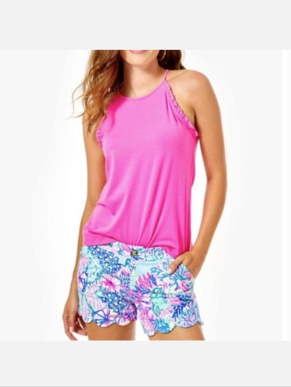 Lilly Pulitzer Buttercup Stretch Shorts Sz.6 "Beach You To It"
